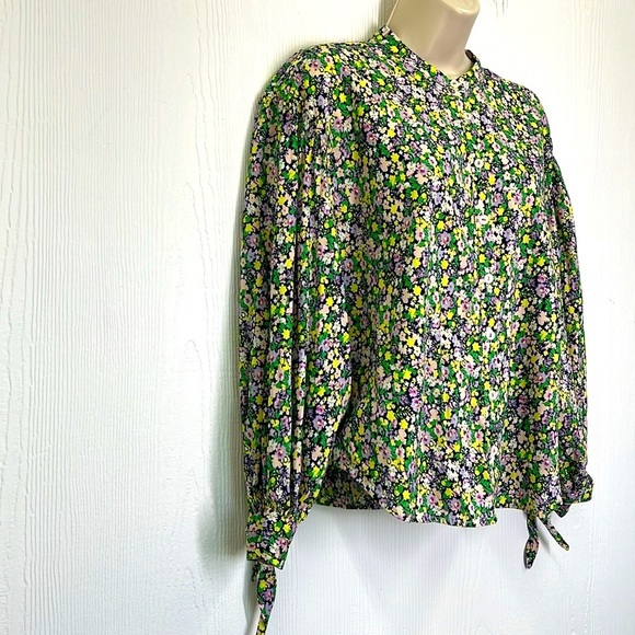 Anthropologie - Maeve Ashleigh Puff Sleeved Floral Button Down Blouse Size Small - Picture 4 of 13